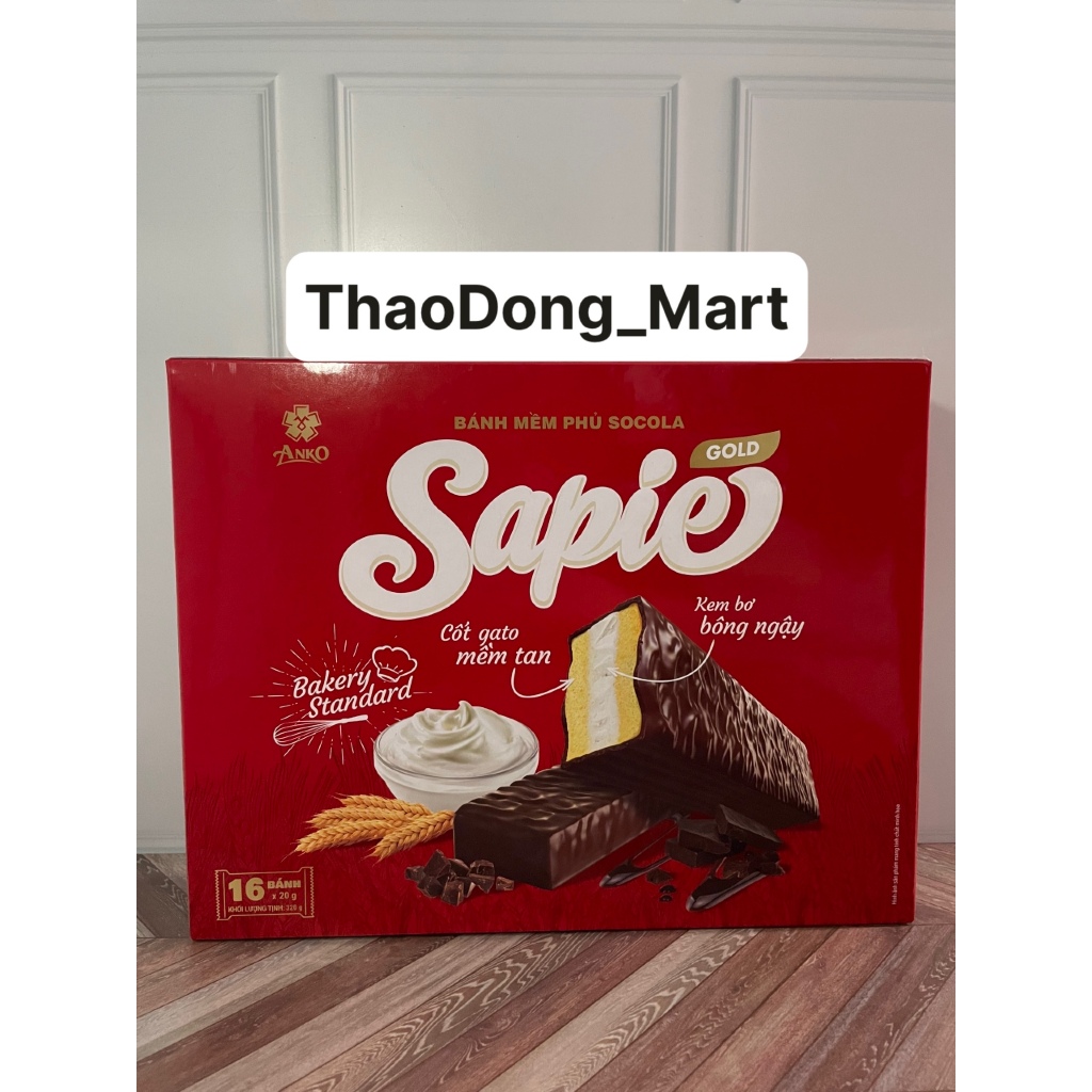 BÁNH MỀM PHỦ SOCOLA SAPIE GOLD 12 BÁNH 240G