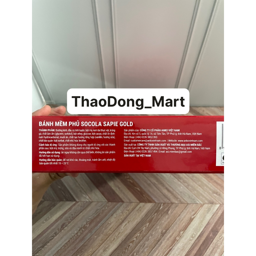 BÁNH MỀM PHỦ SOCOLA SAPIE GOLD 12 BÁNH 240G