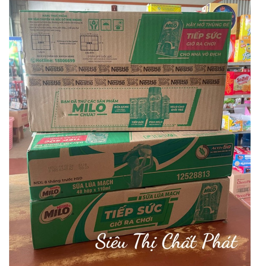 Thùng 48 hộp sữa lúa mạch Milo 110ml (48x110ml)