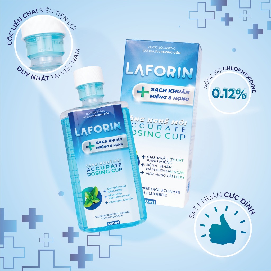 Combo 2 Nước Súc Miệng CPC1HN LAFORIN DAILY+LAFORIN CHLORHEXIDINE - Hỗ trợ làm sạch, sát khuẩn