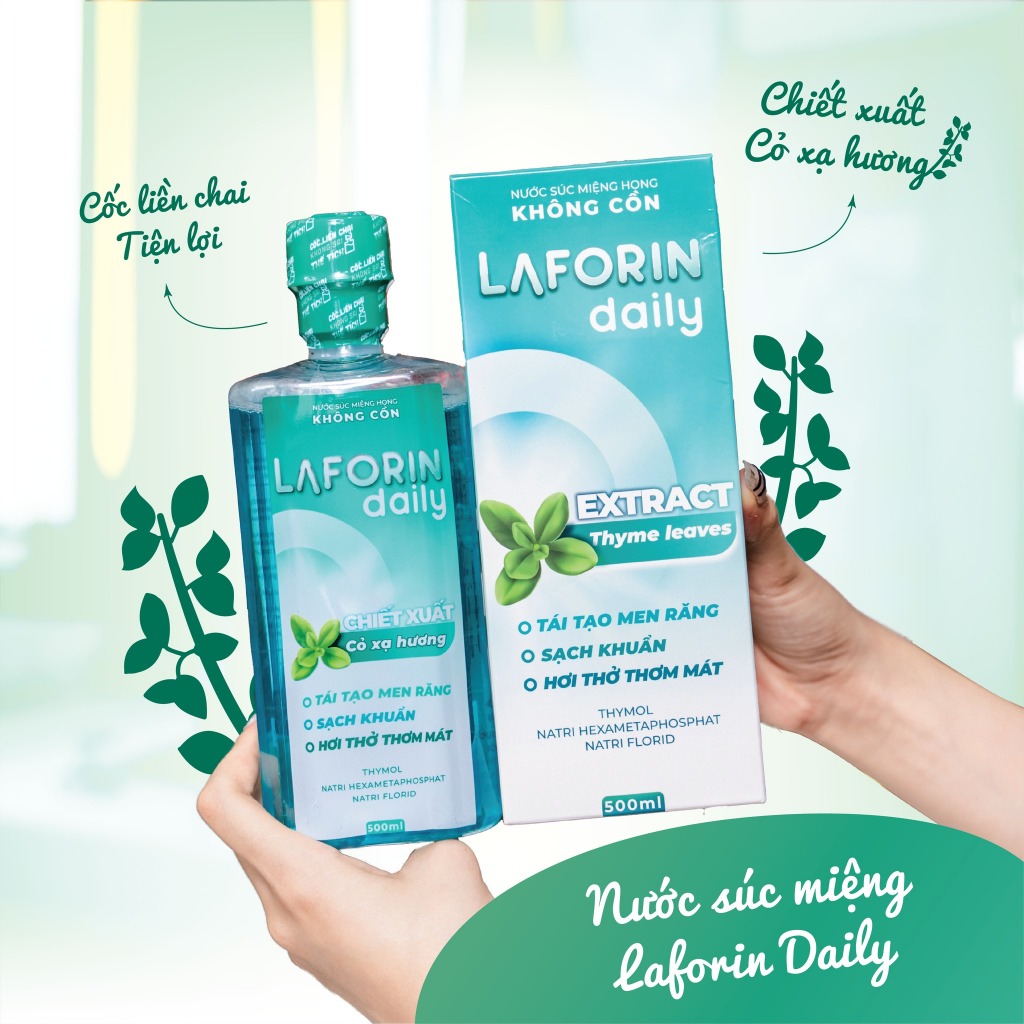 Combo 2 Nước Súc Miệng CPC1HN LAFORIN DAILY+LAFORIN CHLORHEXIDINE - Hỗ trợ làm sạch, sát khuẩn