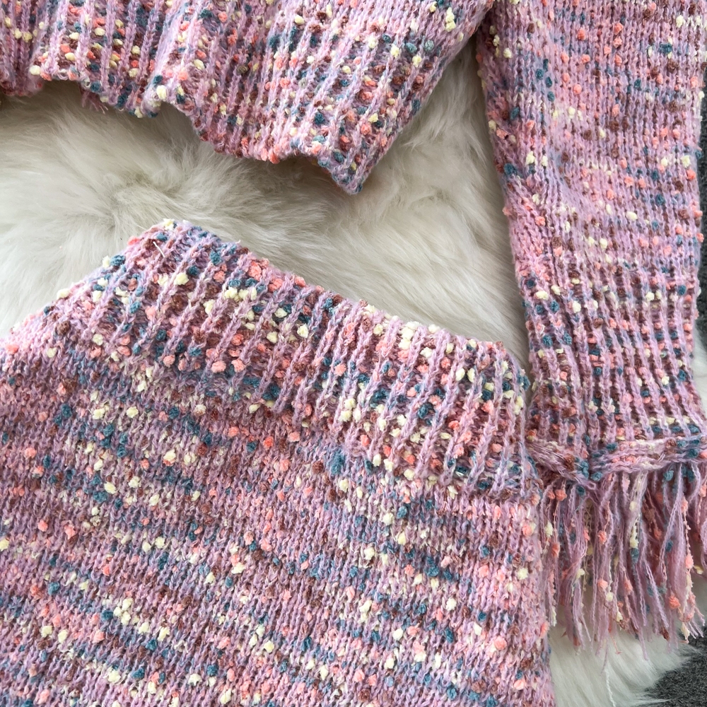 Set váy len nữ sang trọng mùa thu đông