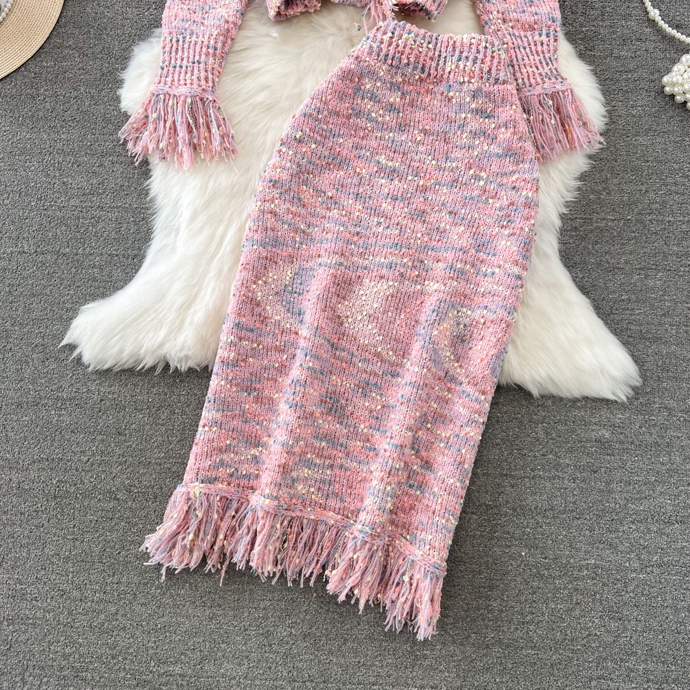 Set váy len nữ sang trọng mùa thu đông