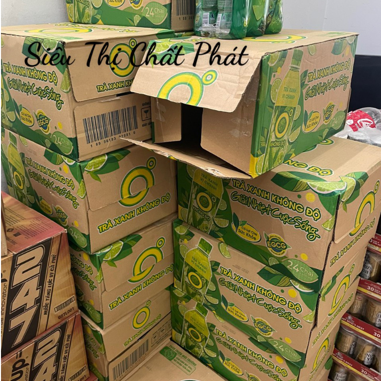 Lốc 6 chai trà xanh 0 độ hương chanh 500ml