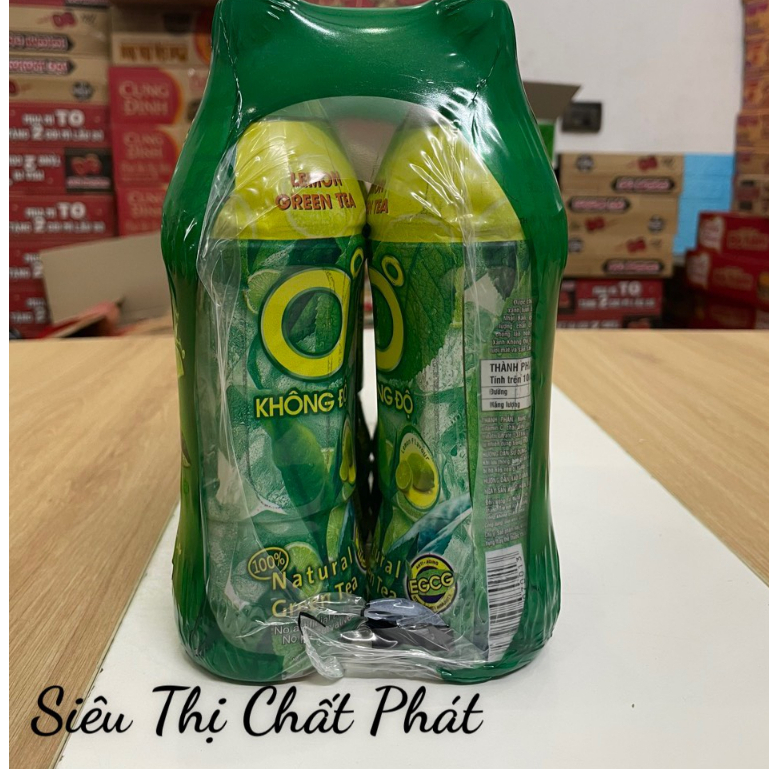 Lốc 6 chai trà xanh 0 độ hương chanh 500ml