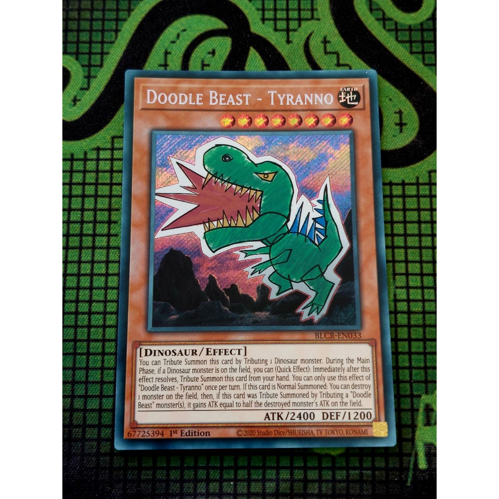 Thẻ Bài Yugioh Monster Doodle Beast - Tyranno - BLCR-EN033 - Secret