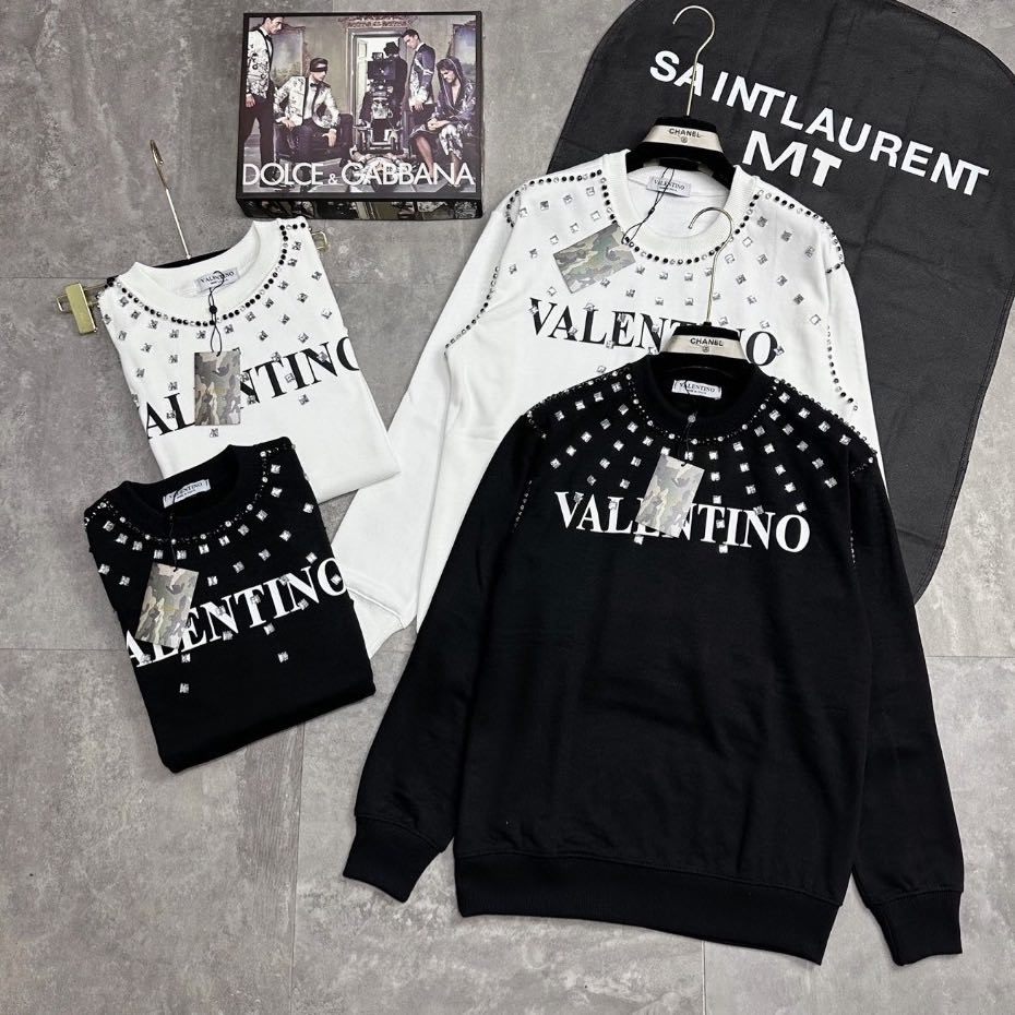 Áo Sweter Đính Đá Siêu Cấp Chất Nỉ Dày Dặn💕Áo Dài Tay Dáng Rộng Dành Cho Nam Nữ