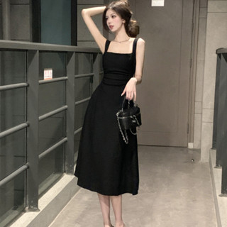 Váy body hai dây, đầm ôm body sexy, dáng chữ A, vải co giãn màu đen có Bigsize tôn dáng phong cách Hàn Quốc [V2D]