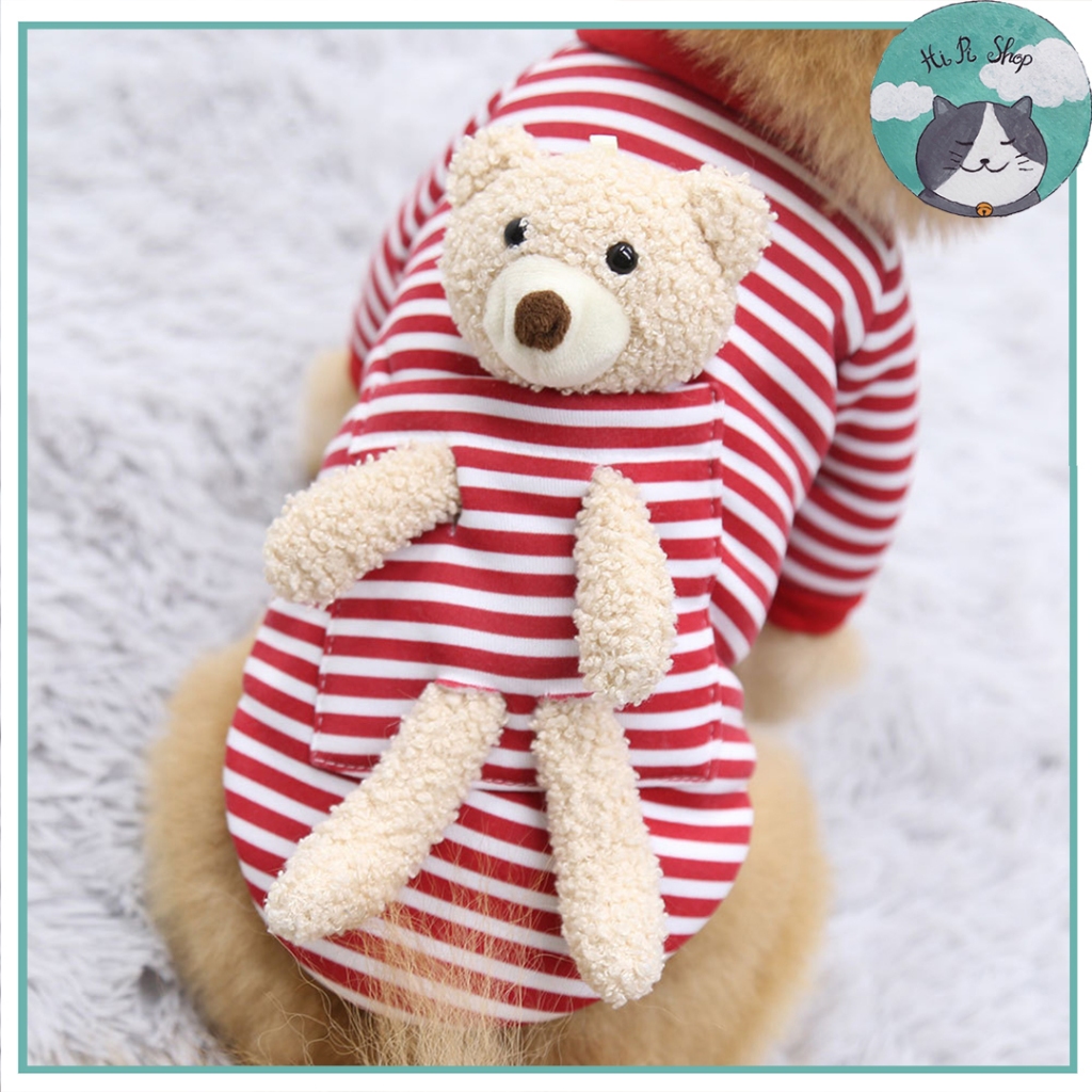 Áo Mùa Đông Gấu Bông Cho Chó Mèo Áo Thiết Kế Xinh Xắn Cho Thú Cưng