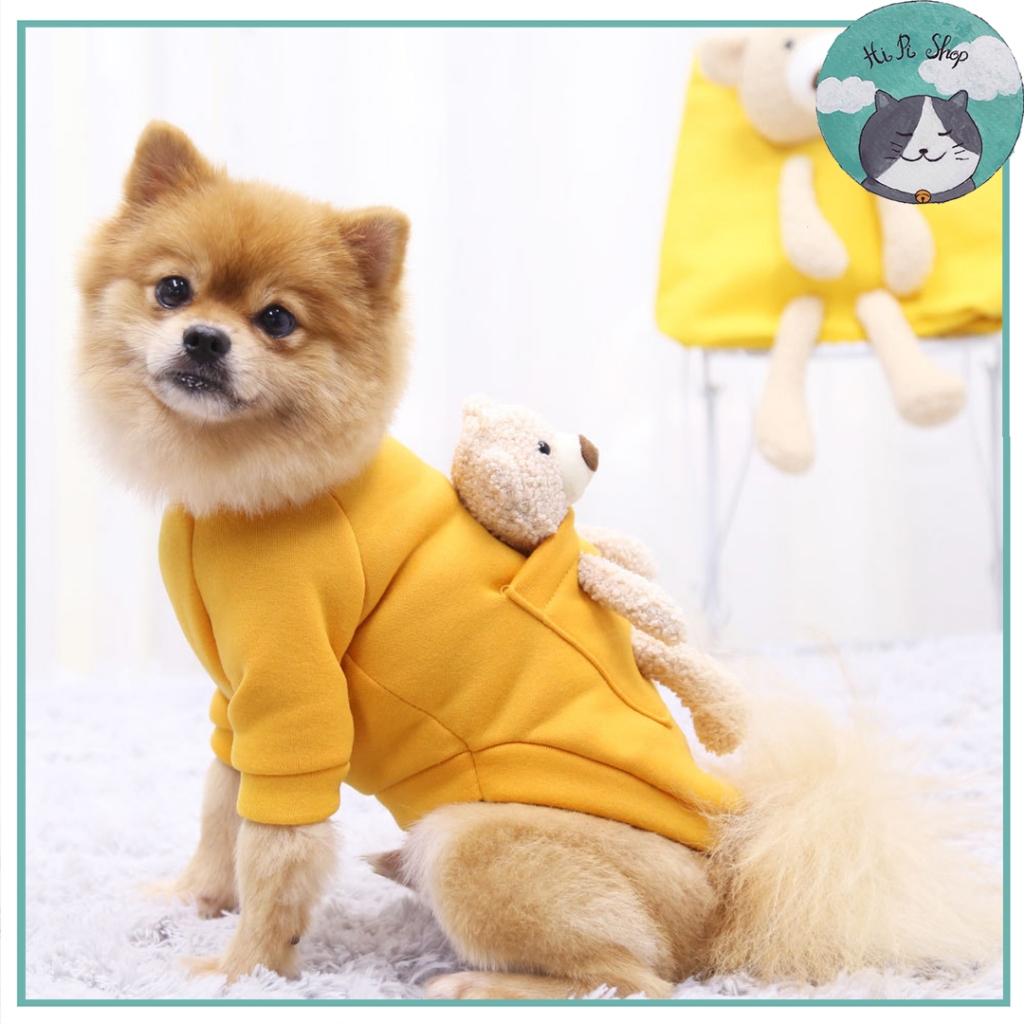 Áo Mùa Đông Gấu Bông Cho Chó Mèo Áo Thiết Kế Xinh Xắn Cho Thú Cưng