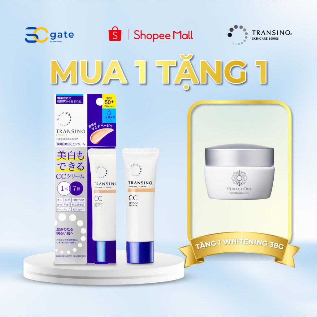 Kem CC Trang Điểm Trắng Sáng Da TRANSINO - TRANSINO Tone Up CC Cream 30g