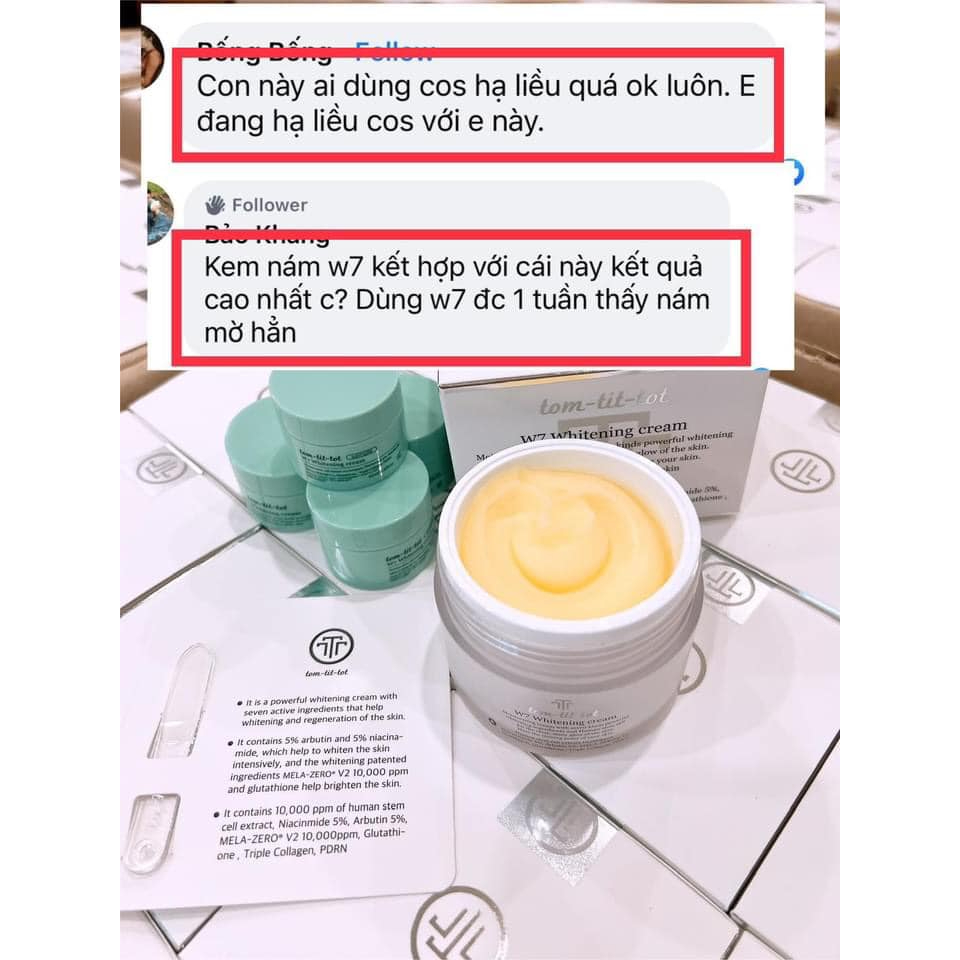 Kem dưỡng Tom Tit Tot 5% Arbutin Triple Action Cream dưỡng trắng mờ đốm nâu tàn nhang sạm da 100ml