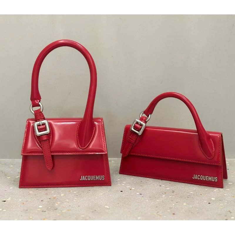 Túi xách Jacquemus Le Chiquito 2023 Đỏ, Nâu Nhập Khẩu Da Bê nguyên miếng Phần Cứng Mạ Vàng
