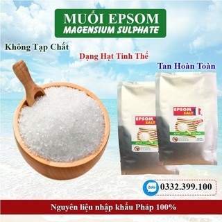 1kg Muối Epsom Salt Pháp Tinh khiết 99% (MgSO4) Tẩy tế bào da ngâm chân - Làm giảm mệt mỏi, đau nhức cơ bắp