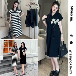 ĐẦM VÁY BẦU C8374 LEN MONGTOGHI DÁNG SUÔNG CỔ SƠ MI - ĐẦM DÁNG DÀI FORM RỘNG MÙA THU ĐÔNG DỰ TIỆC HAY ĐI LÀM FREESIZE