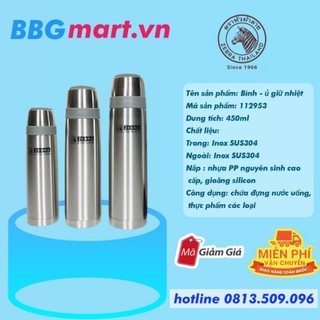 Bình giữ nhiệt inox 450ml prima zebra - 112953