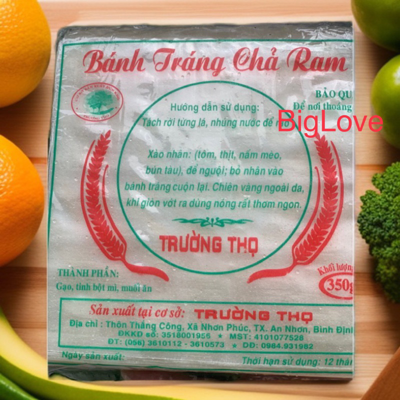 Bịch 350g bánh tráng cuốn ram tôm đất (cuốn ram bắp giòn lâu )đặc sản Bình Định -Biglove