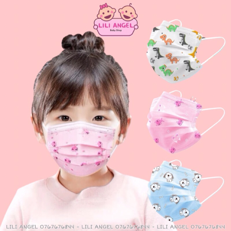 Khẩu Trang Y Tế Trẻ Em In Hình Hoạt Hình Dễ Thương Cho Bé