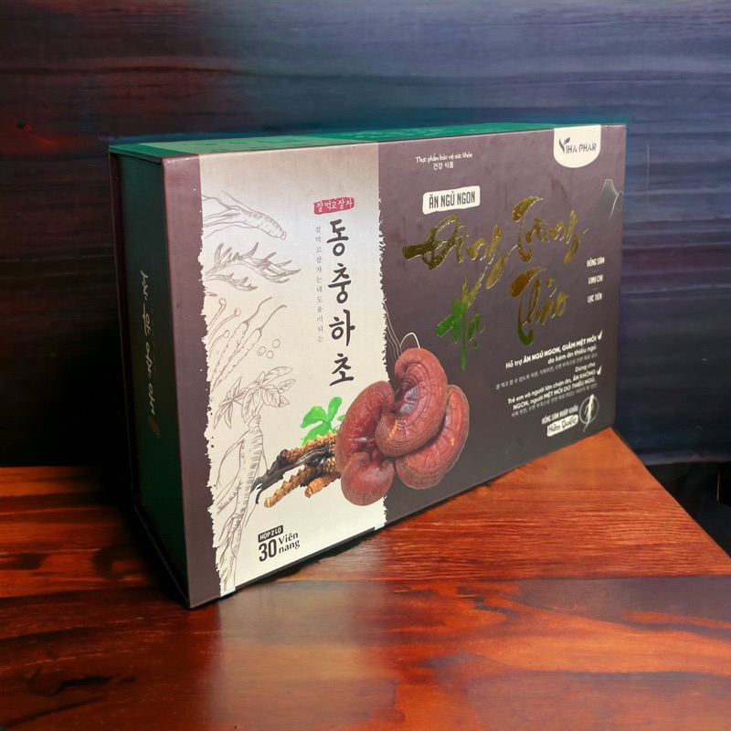 Viên Uống Ăn Ngủ Ngon Đông Trùng Hạ Thảo từ Vihaphar hộp 2lọ x 30viên