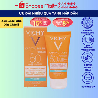 Kem chống nắng Vichy Capital Soleil SPF50 Cream/ Emulsion Toucher Sec Anti 50ml _ACELA STORE