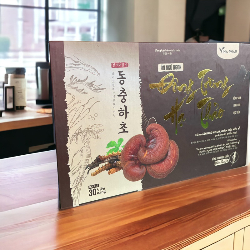 Viên Uống Ăn Ngủ Ngon Đông Trùng Hạ Thảo từ Vihaphar hộp 2lọ x 30viên