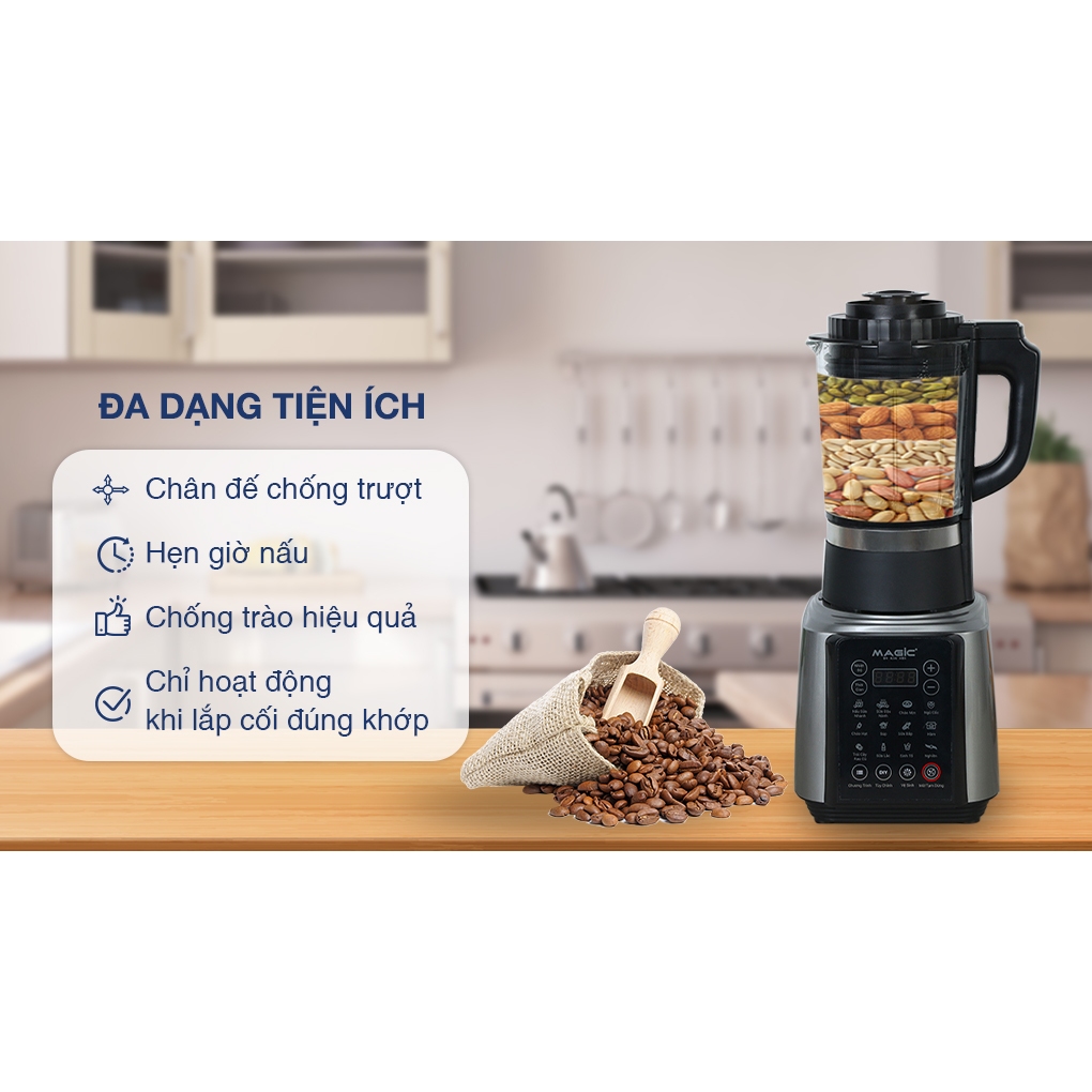 Máy làm sữa hạt đa năng Magic Korea A-96 Sliver - Hàng Chính Hàng