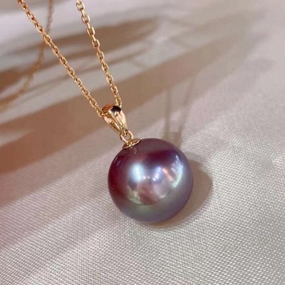 Mặt Dây Chuyền Đính Ngọc Trai 10ly Màu Tím - Ngọc Trai Trường Thịnh