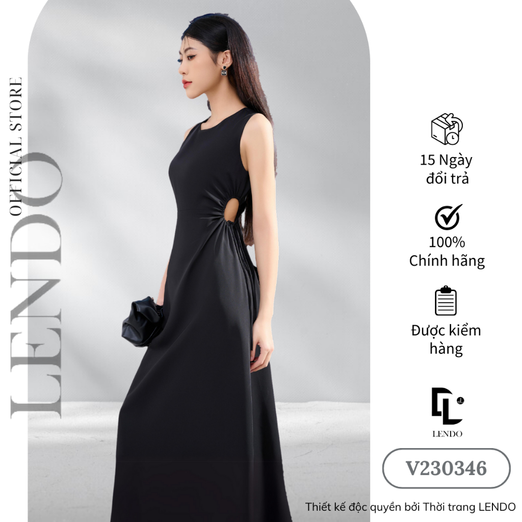 Đầm Không Tay Nhún Eo LENDO V230346