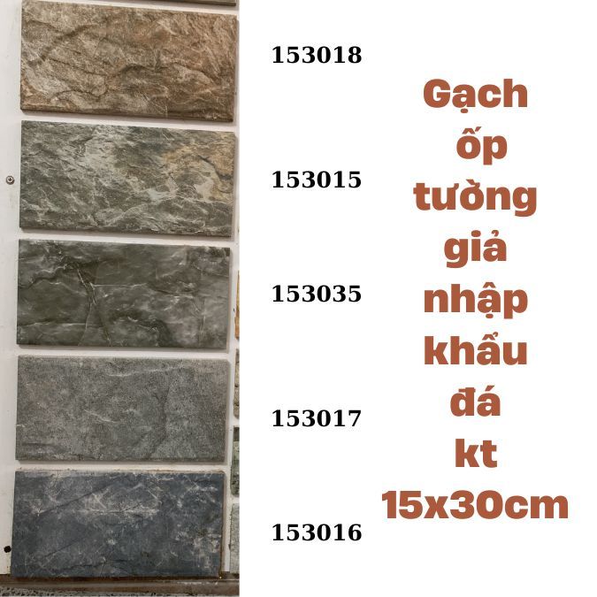 Gạch giả đá ốp tường trang trí ngoại thất kích thước 15x30cm sẵn kho Hà Nội và Sài Gòn