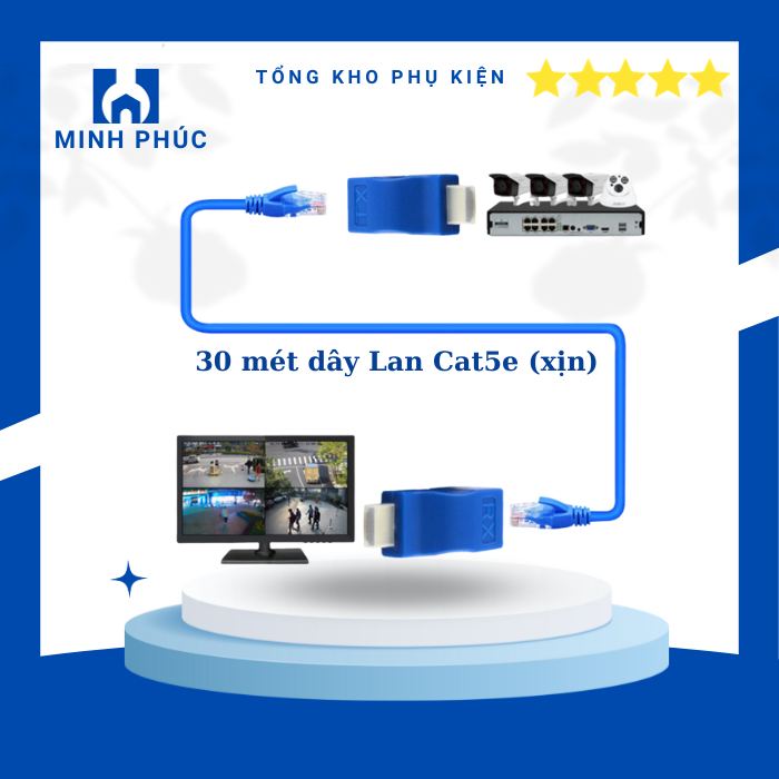 Bộ khuếch đại HDMI qua RJ45  kéo dài 30m