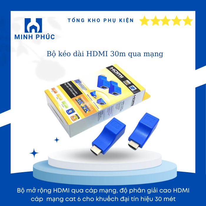 Bộ khuếch đại HDMI qua RJ45  kéo dài 30m