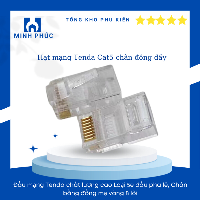 Hạt mạng Tenda RJ45 Cat5e Cat6 Hộp 100hạt