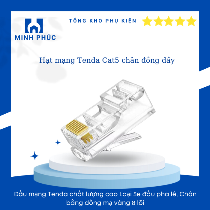 Hạt mạng Tenda RJ45 Cat5e Cat6 Hộp 100hạt