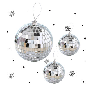 Quả châu, set quả cầu gương phản quang lấp lánh quả cầu disco trang trí giáng sinh