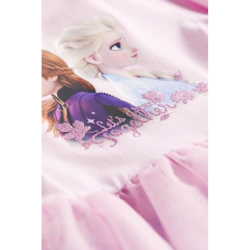 [Auth] Váy dài tay chân váy bèo Elsa tím H&M