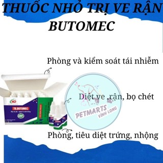 [HÀNG VN AN TOÀN,HIỆU QUẢ] Thu ốc nhỏ gáy t rị ve rận, bọ chét cho chó mèo, thú cưng TD - BUTOMEC