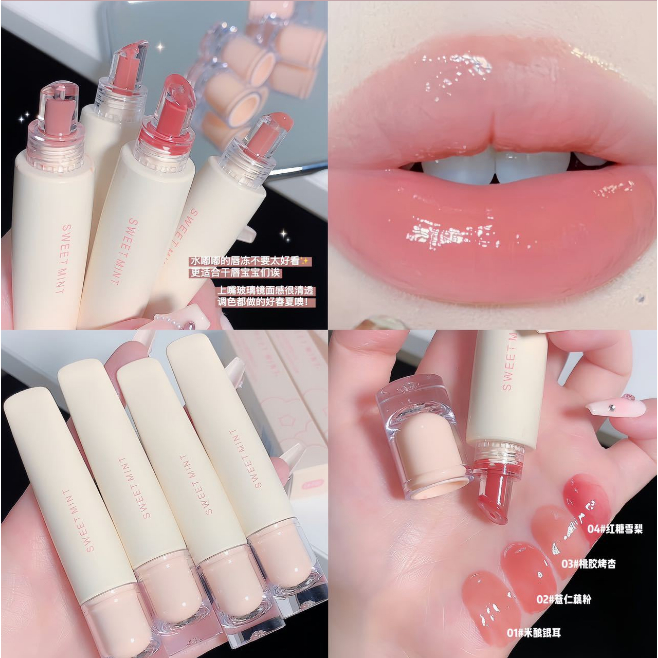 Son Bóng 4 Màu SWEET MINT Dưỡng Ẩm Môi Căng Mọng