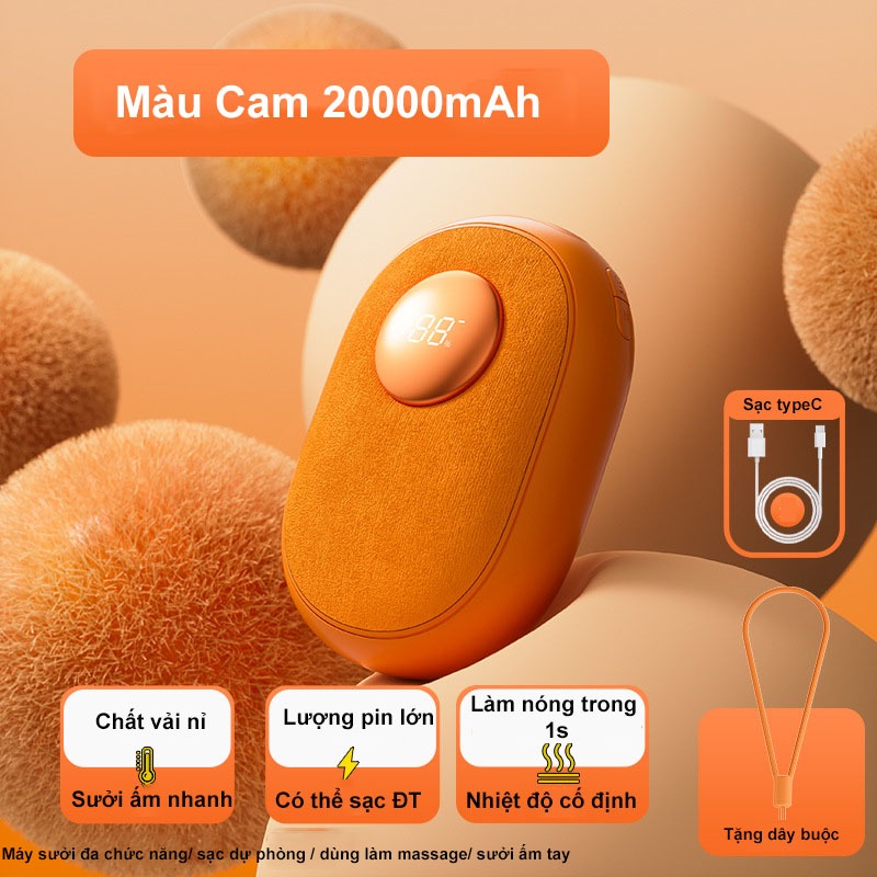 Máy sưởi mini cầm tay vải nỉ túi chườm bụng kinh nóng làm ấm phòng ngủ mùa đông thời trang