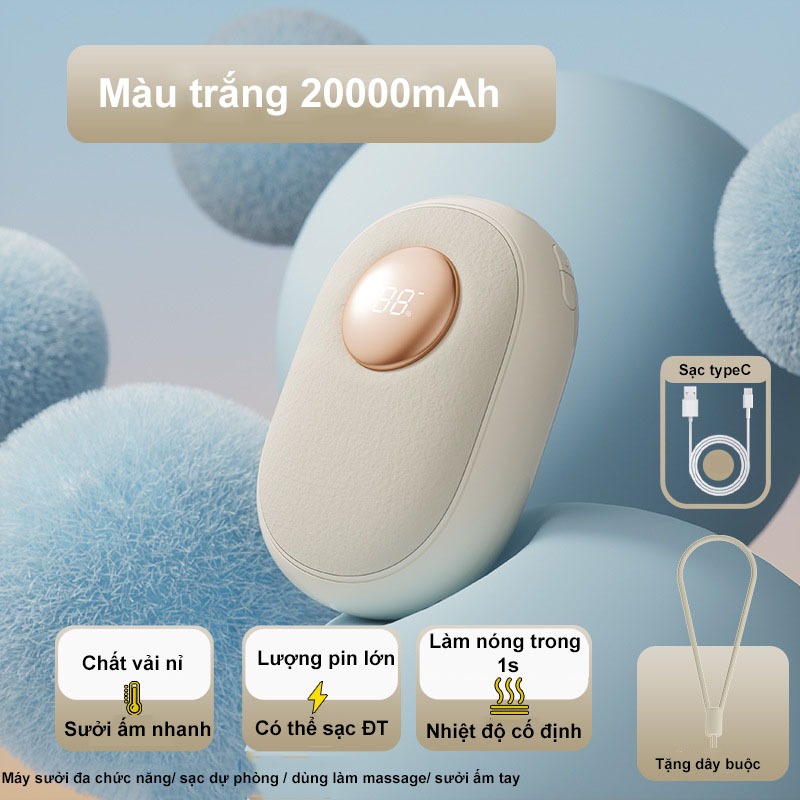 Máy sưởi mini cầm tay vải nỉ túi chườm bụng kinh nóng làm ấm phòng ngủ mùa đông thời trang