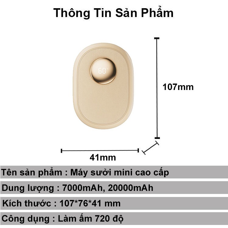 Máy sưởi mini cầm tay vải nỉ túi chườm bụng kinh nóng làm ấm phòng ngủ mùa đông thời trang