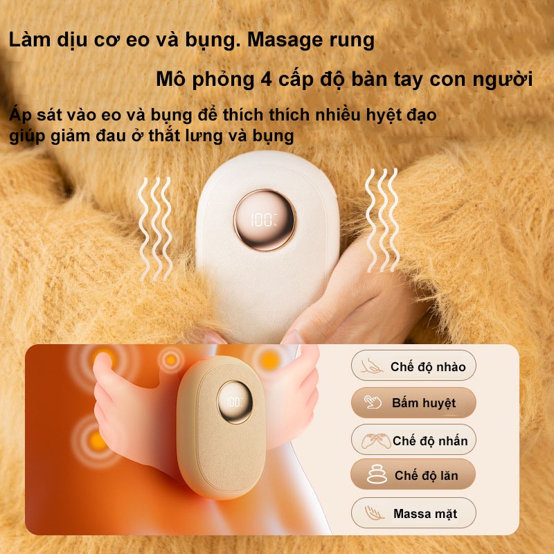 Máy sưởi mini cầm tay vải nỉ túi chườm bụng kinh nóng làm ấm phòng ngủ mùa đông thời trang
