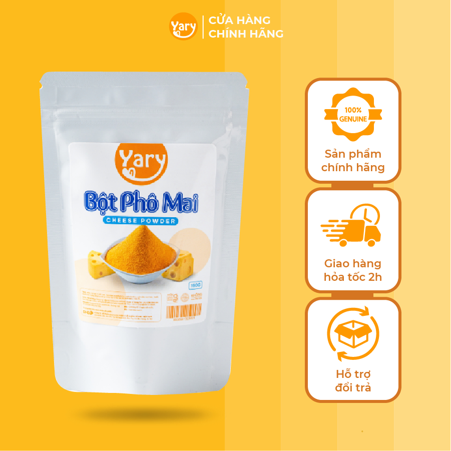 Bột Phô Mai Yary 150gr Túi Zip Tiện Lợi Lắc Khoai Chiên, Gà Rán, Ngô Chiên
