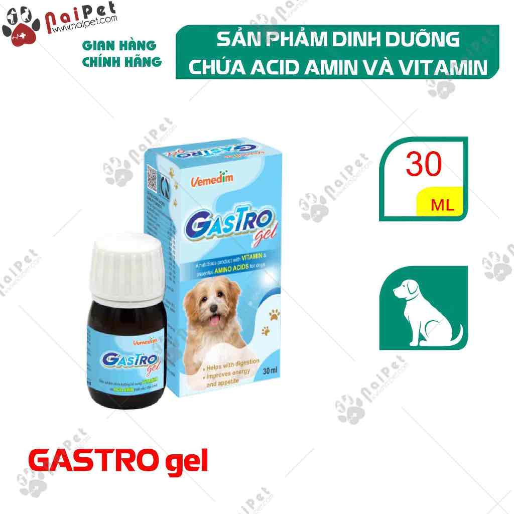 Gel Bổ Sung Vitamin Acid Amin Kích Thích Thèm Ăn Cho Chó Gastro Gel Vemedim 30ml
