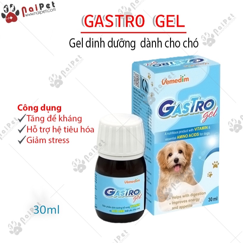 Gel Bổ Sung Vitamin Acid Amin Kích Thích Thèm Ăn Cho Chó Gastro Gel Vemedim 30ml