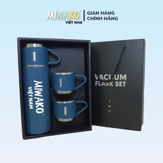 (Qùa tặng) Bình nước giữ nhiệt Miwako 500ml tặng kèm 2 cốc có tay cầm - Miwako Việt Nam