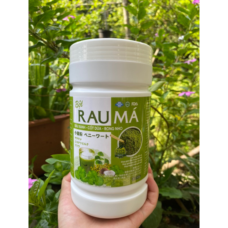 Bột Rau Má Đậu Xanh Cốt Dừa Rong Nho bổ sung chất xơ giảm táo bón thanh nhiệt giải độc giảm mỡ máu hộp 500g