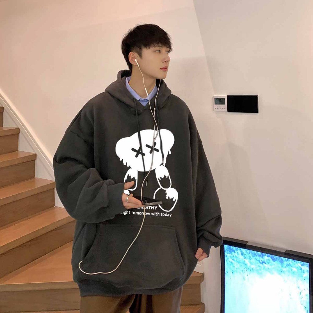 Áo Khoác Local Brand Jacket Hoodie Thu Đông Nam Nữ Phản Quang Unisex Form Rộng In Hình Gấu EMPATHY -thoitrangnamdt