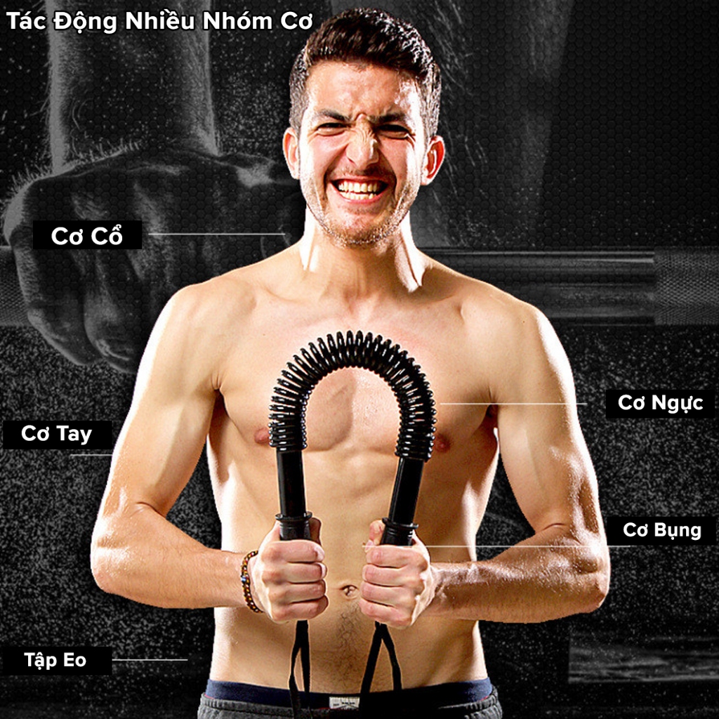 Thanh Lò Xo Bẻ Tập Cơ Tay Ngực Vai, Gậy Lò Xo Đàn Hồi Kháng Lực 20kg 30kg 40kg 50kg 60kg Tập Gym Thể Dục Hãng Amalife