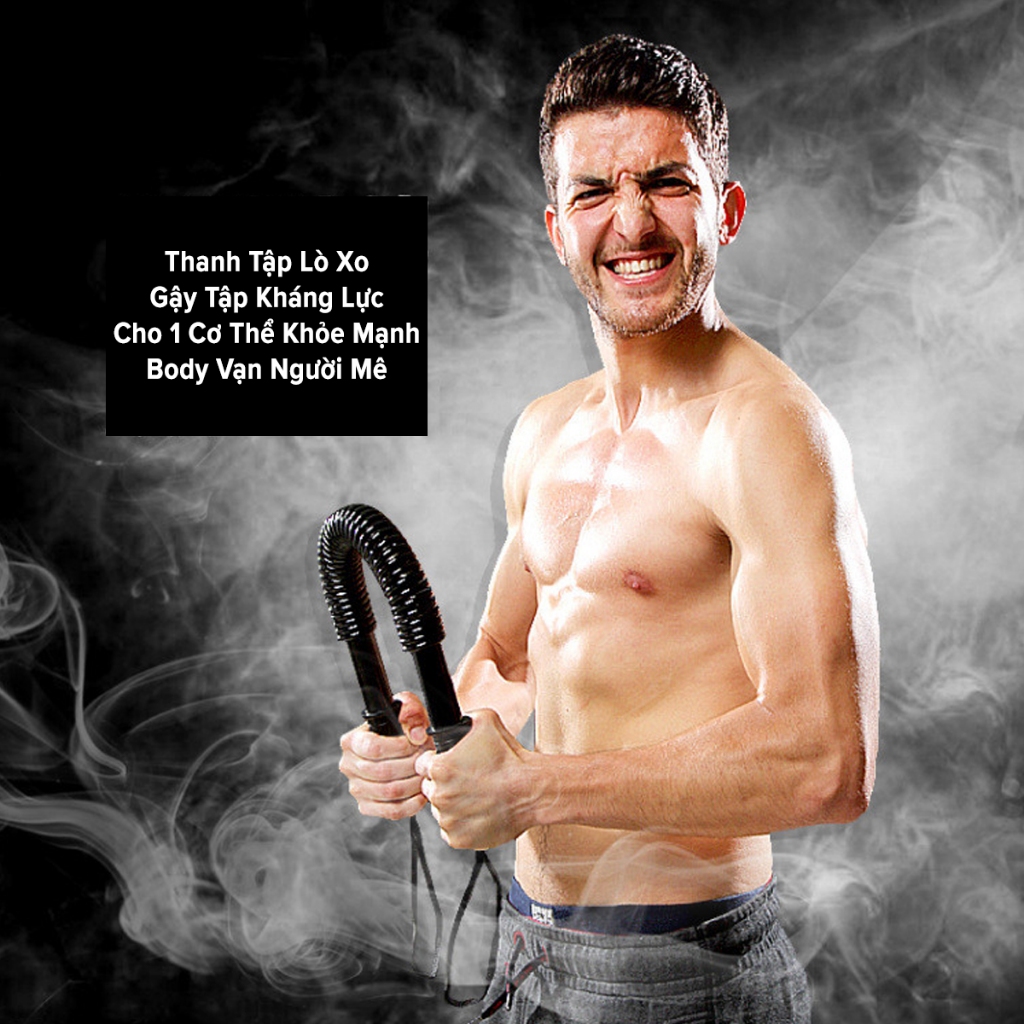 Thanh Lò Xo Bẻ Tập Cơ Tay Ngực Vai, Gậy Lò Xo Đàn Hồi Kháng Lực 20kg 30kg 40kg 50kg 60kg Tập Gym Thể Dục Hãng Amalife