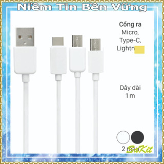 Cáp sac nhanh giá si cho nhiều dòng máy điên thoại, máy tính bảng chân micro usb- type e- liting